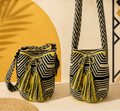 Large Mono Yellow Wayuu Crossbody Bag