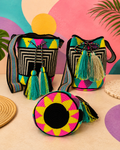 Medium Mono Bright Geometric Wayuu Crossbody Bag