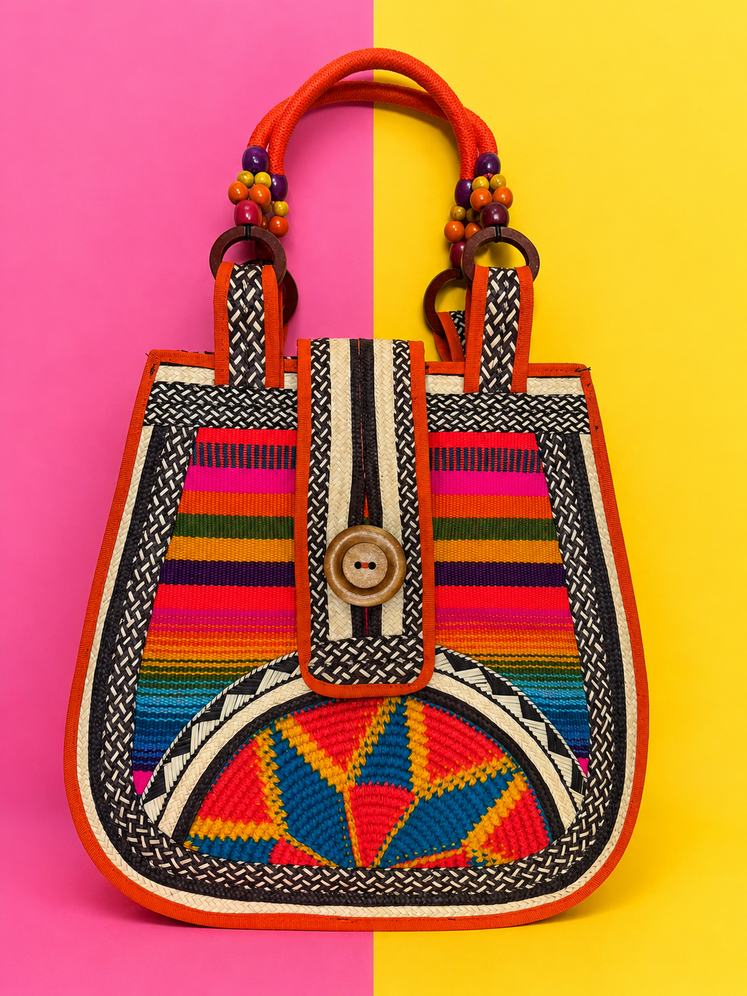 Large Handcrafted Pear-Shaped Handbag