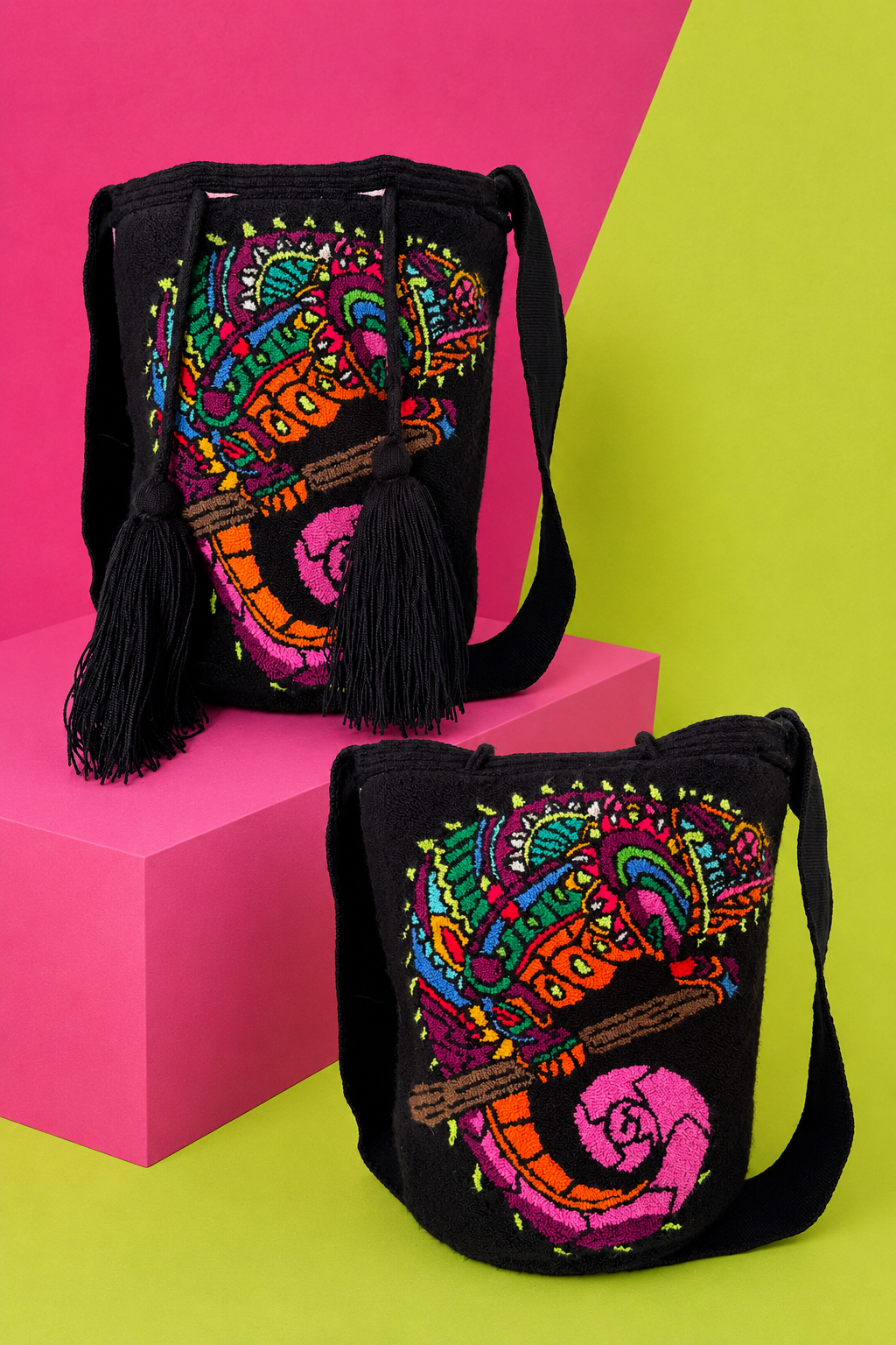 Chameleon Tapestry Crossbody Bag